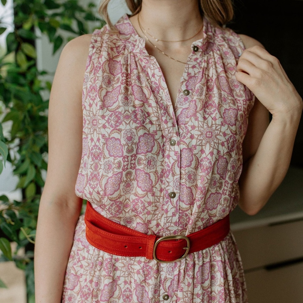 Elegant Pink Sleeveless Maxi Dress - Picture 6 of 16